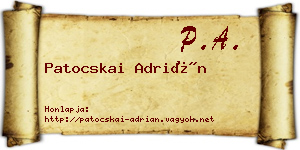 Patocskai Adrián névjegykártya