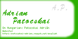 adrian patocskai business card